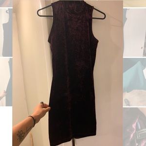 Forever 21 Purple Velvet High Neck Dress